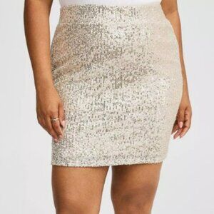 TORRID CHAMPAGNE BEADED SKIRT SIZE 1X 1 14/16